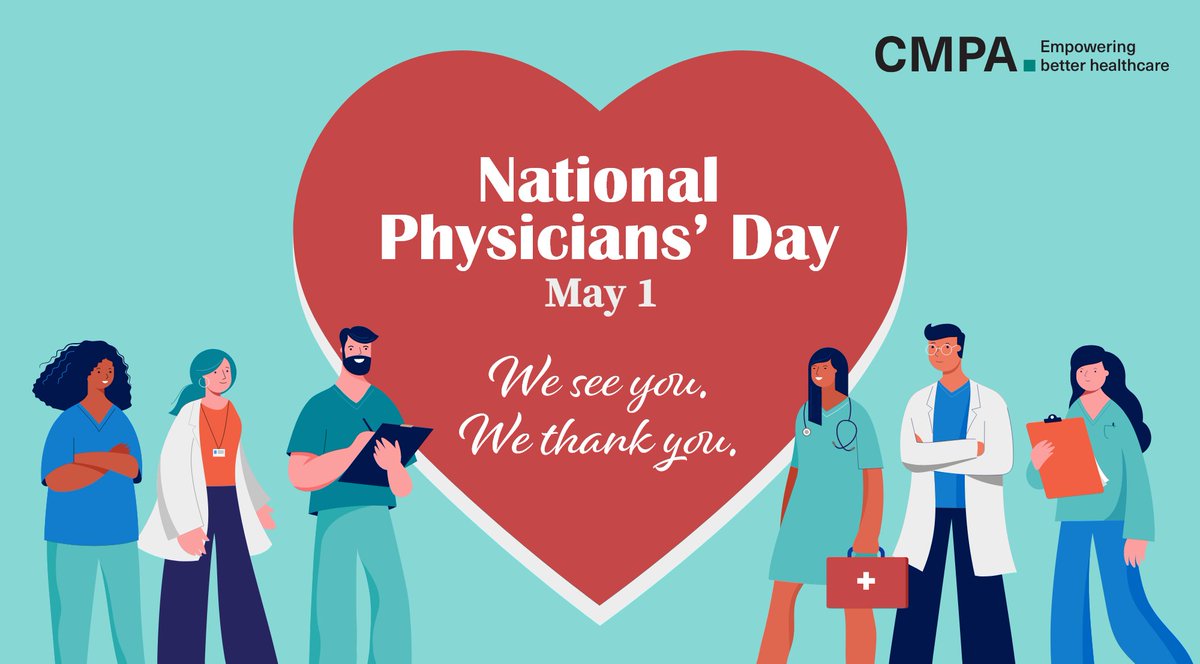 CMPAmembers's tweet photo. On this #NationalPhysiciansDay, we wish to thank Canada’s physicians for their vast and varied contributions to Canadian healthcare.  ❤️

#DoctorsDay #cdnhealth #MedTwitter https://t.co/f59368e2d1