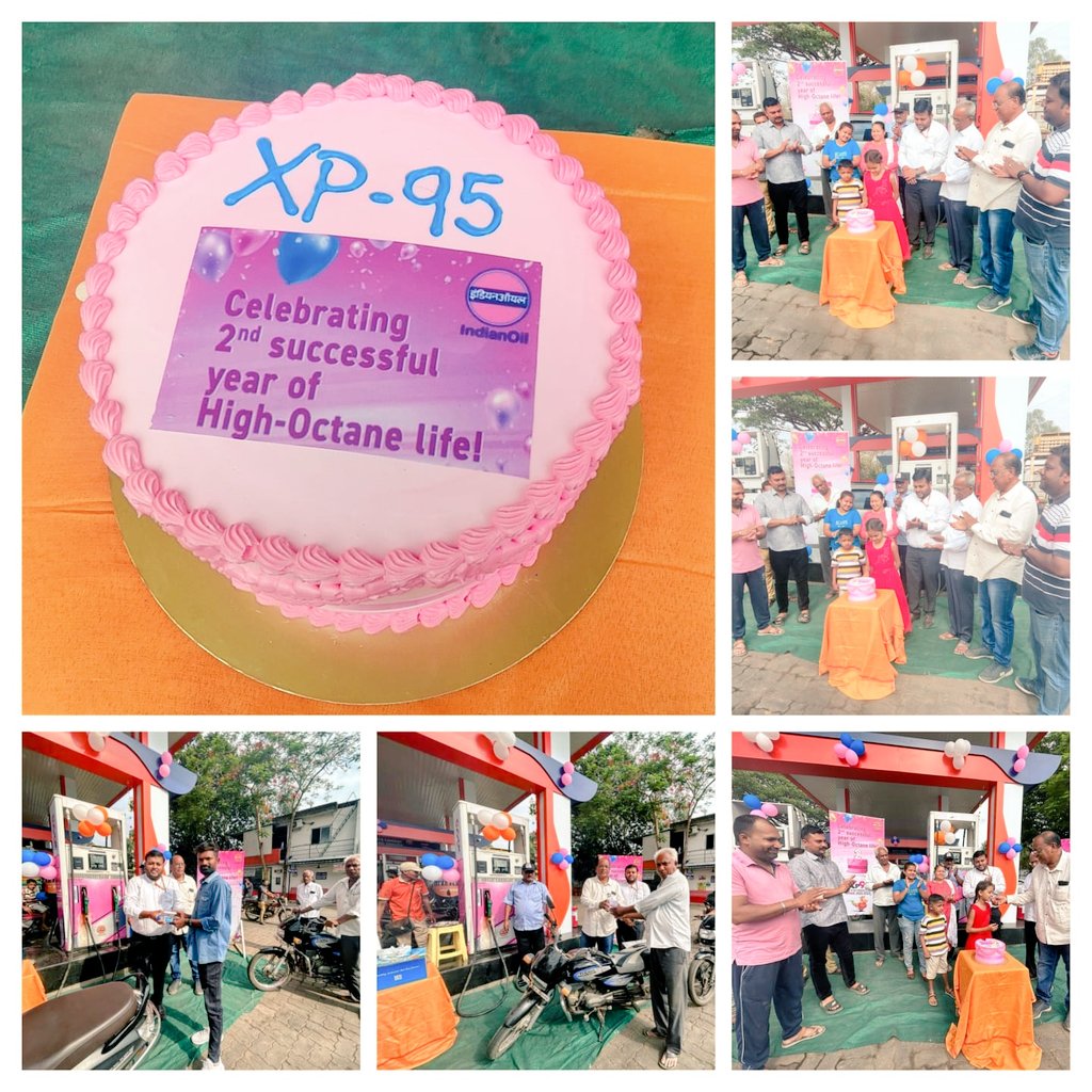 Jainanimesh007's tweet image. Celebrated 2nd anniversary of XP95 at Niraj Automobiles Panikadak,Navsari. 
Customers were thanked for choosing XP95 and trusting us to fuel there journeys.Cake cutting and felicitation of XP95 customers was done  on the occasion #XP95 #iocl @sanjayb1969 @MANNADURAI7 @IOCGujarat