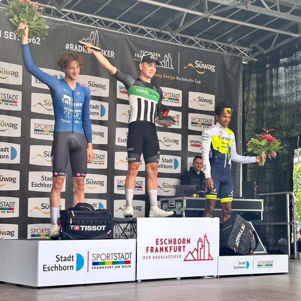 Aklilu Arefayne (18 years old) sprinted to 3rd place of Eschborn-Frankfurt U23, his first podium in Europe 🥉 

#Radklassiker
