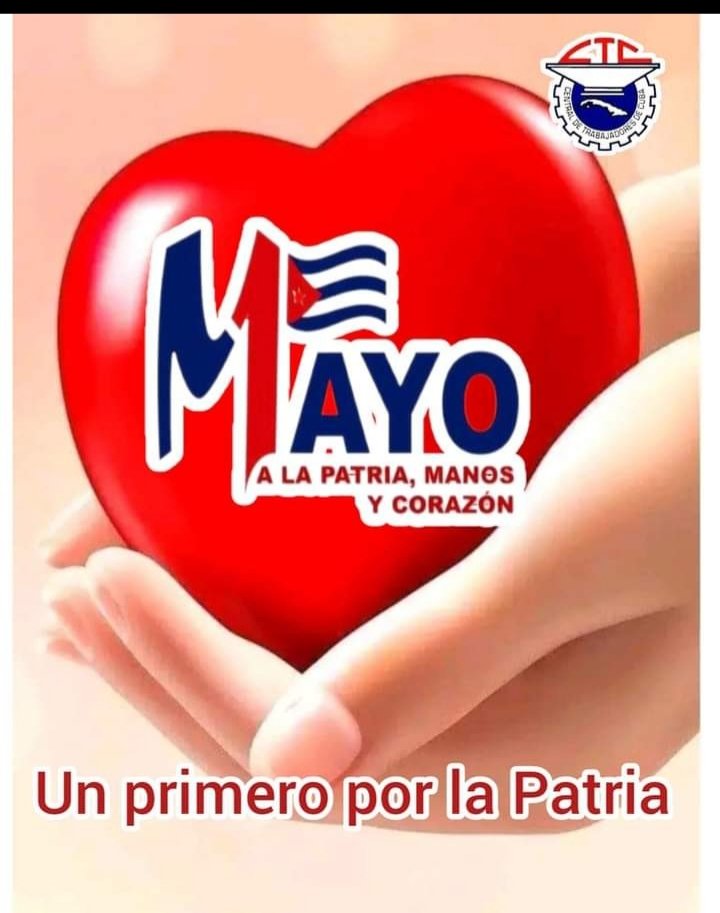 MayraLluis62330's tweet photo. Arriba Cubanas y Cubanos a ponerle #ALaPatriaManosYCorazon porque nos sobran las razones para ser cubano. #VivaElPrimeroDeMayo
#ComercioCuba
#JuntarYVencer
#UebManzanillo
#UniversalGranma https://t.co/YafIm2hJYg