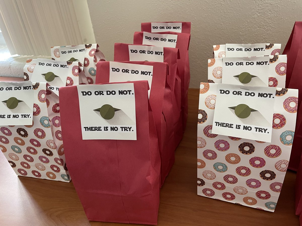 yellingwithlove's tweet photo. #aplit goodie bags ready to go. Do or do not. There is no try. #eastporter @KoutsMHS https://t.co/vWTLxjF8xC