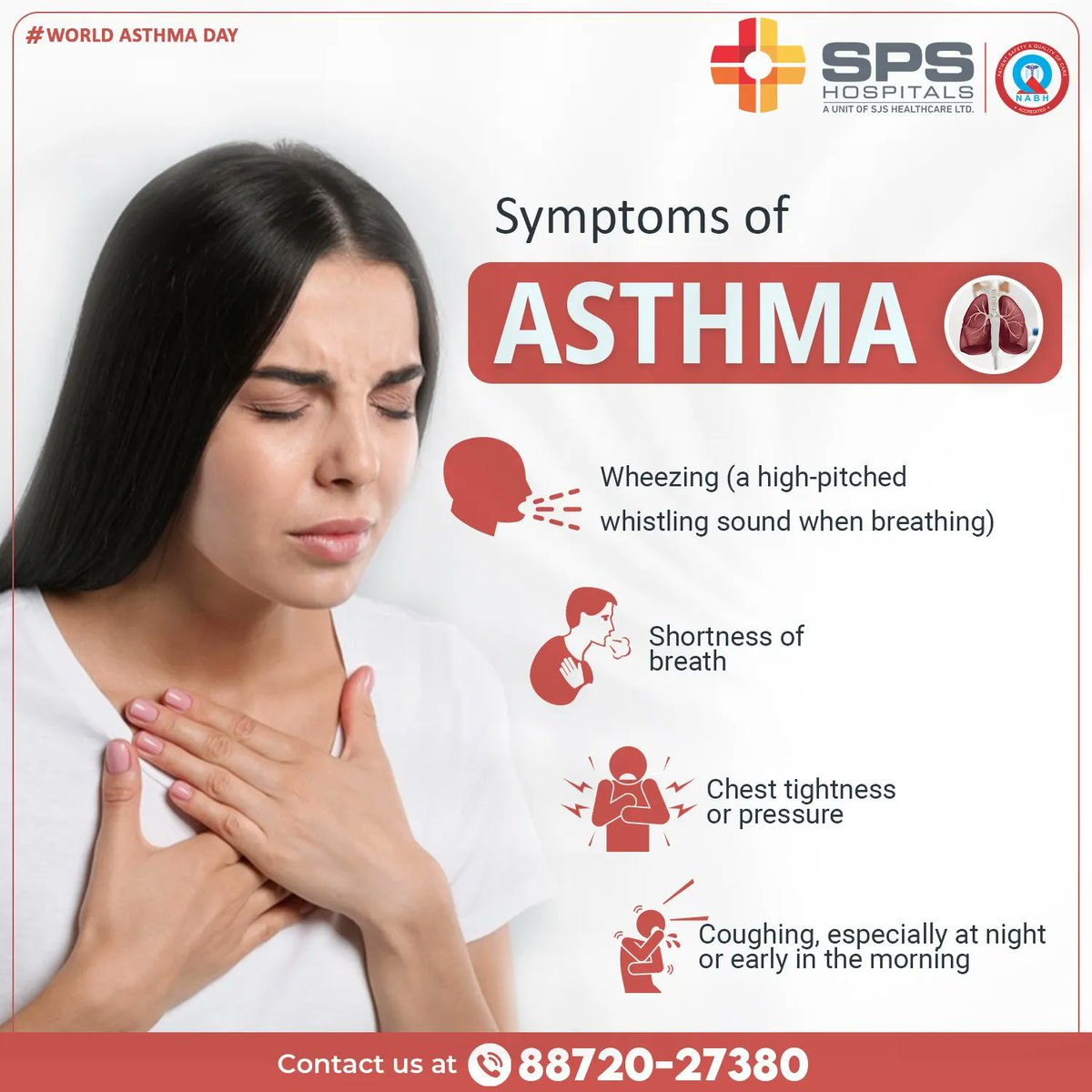 Do you or someone you know experience wheezing, coughing, chest tightness, and shortness of breath? These could be symptoms of asthma, a chronic respiratory condition that affects millions worldwide. 

#AsthmaSymptoms