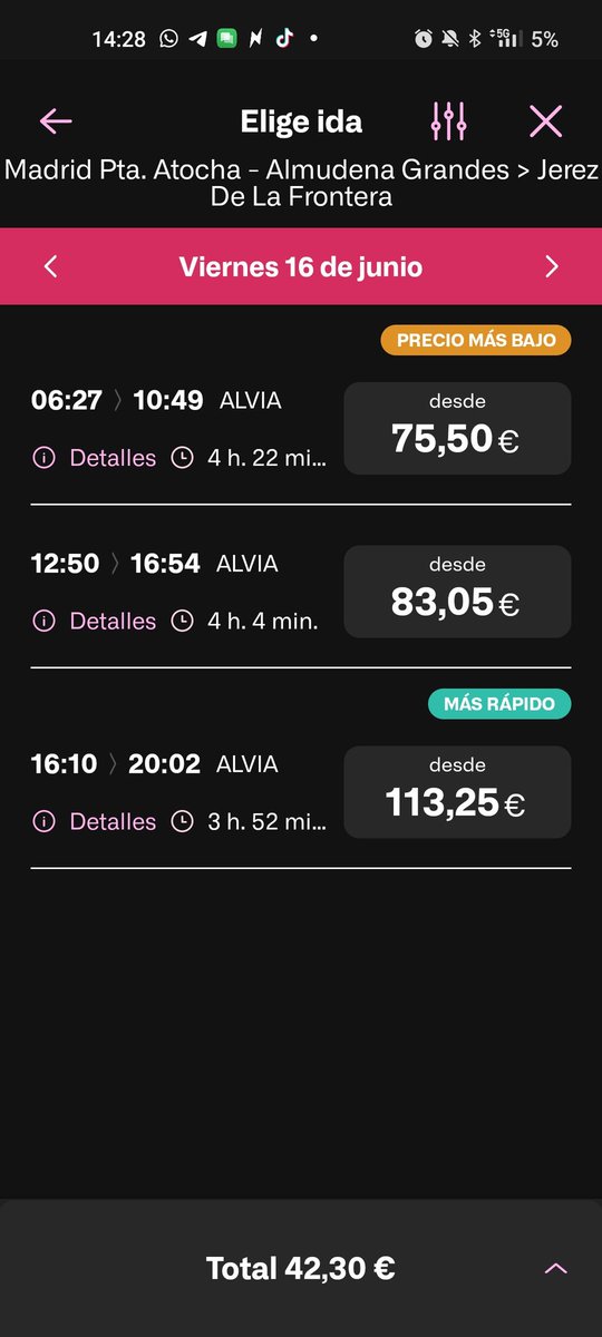 1vangabe's tweet photo. @Renfe @Inforenfe hay alguna información de cuando sacaréis los AVE+MD de Madrid a Jerez y viceversa que había antes, sé que de junio a septiembre hay obras, pero espero que no nos dejéis todo el verano sin ni una sola combinación. https://t.co/xIv1PxkoYI