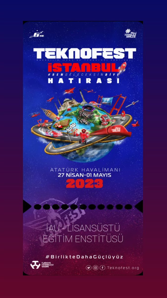 Dünyanın en büyük havacılık, teknoloji ve Uzay festivali olan #TEKNOFEST2023 Lisansüstü Eğitim Enstitüsü olarak bizlerde katılım sağladık...