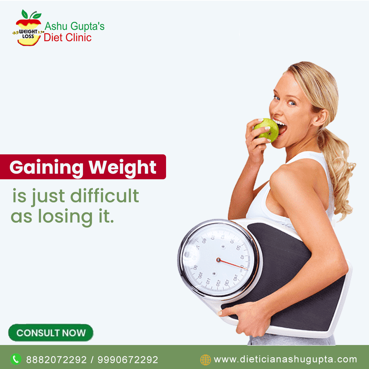 Gaining weight is just as difficult as losing it.
..
.
CONTACTS US OR GO TO OUR WEBSITE
☎️8882072292 / 9990672292
.
..
#dietcianingurgaon
#gainingweight
#metabolism
#healthyfit #dietclinic
#nutrition #weightloss
#diet #dietplan #consultant
#dietconsultant #OnlineDiet