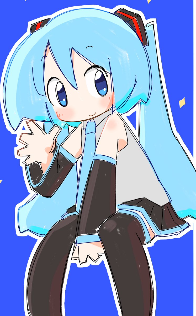 初音ミク 「⢀⡤⣄⡀⠀⠀⠀⠀⠀⠀⠀⠀⠀⠀⠀⠀  ⢠⡏⠀⠀⠳⡄⠀⠀⠀⠀⠀   ⣀⣀⣀⠀⠀⠀  」|あぶらぼうずThunderbolt名古屋→大阪→東京！のイラスト