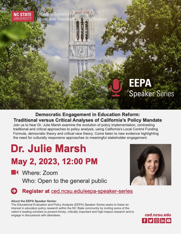 NCStateEEPA (@ncstateeepa) on Twitter photo Join us and @julieamarsh tomorrow! <a href="/NCStateCED/">NC State College of Education</a> <a href="/USCRossier/">USC Rossier</a>
ced.ncsu.edu/eepa-speaker-sโฆ Join us and @julieamarsh tomorrow! <a href="/NCStateCED/">NC State College of Education</a> <a href="/USCRossier/">USC Rossier</a>
ced.ncsu.edu/eepa-speaker-sโฆ