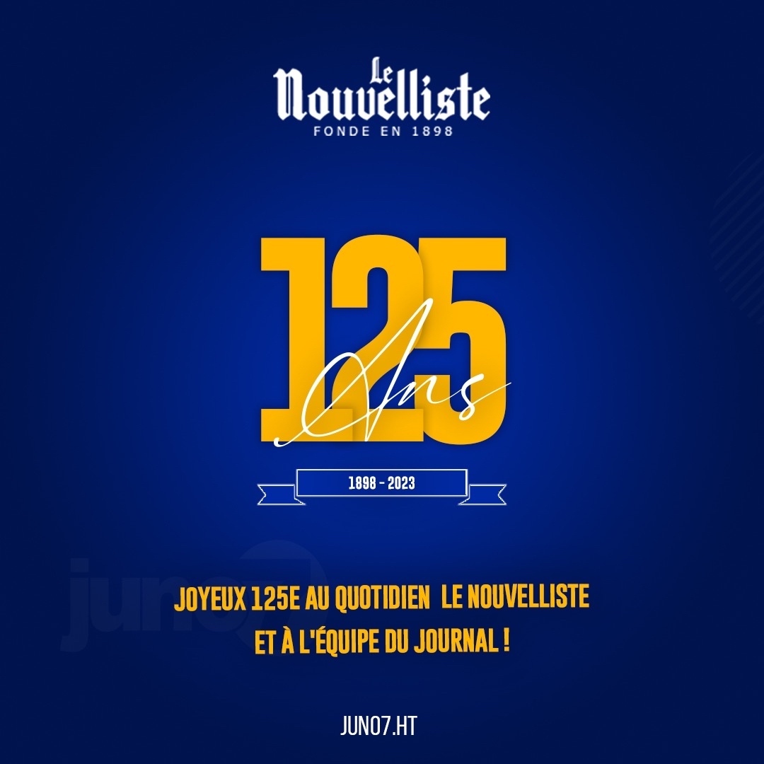Joyeux 125e au quotidien Le <a href="/Nouvelliste/">Le Nouvelliste</a> et à l’équipe du journal ! - #Juno7 #J7Mai2023