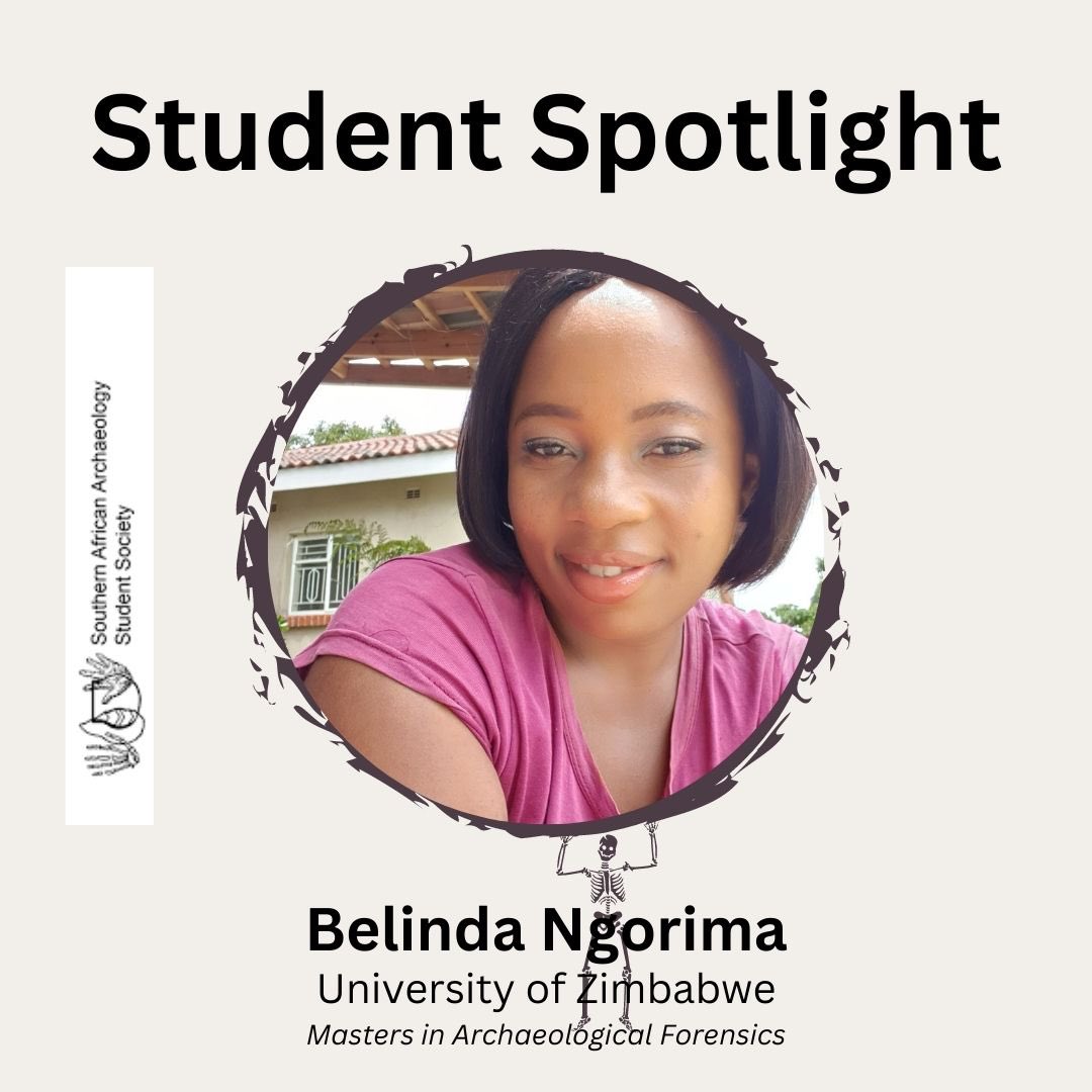 saasst_society's tweet photo. Our next Student Spotlight feature!
Meet Belinda:
A Masterโs student with the University of Zimbabwe. She studies archaeological forensics.
#archaeology #youngarchaeologist #studentspotlight #saasc #forensics #forensicscience https://t.co/M3NlA7VbKC