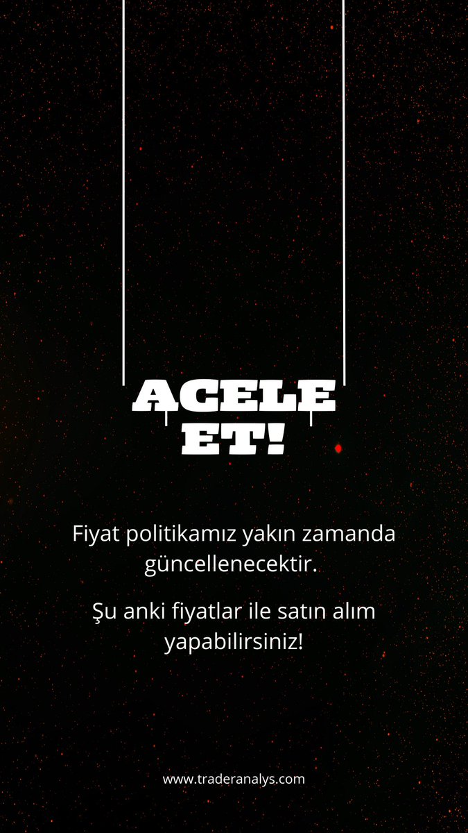 Fiyatlarımız yakın zamanda güncellenecektir. Güncel fiyatlar ile işlem yapmaya devam edebilirsiniz!
Sitemizi ziyaret edin! traderanalys.com

#cryptocurrency #Bitcoin #Ethereum #altcoins #crypto #Borsa