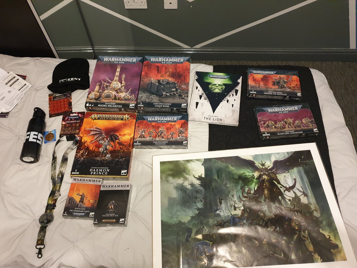 CrazySatnav's tweet photo. Well a bit of an early finish for me at #WHFest2023 but I really enjoyed the experience. First one I've ever been to. Played 10th and loved it. Met some great people and acquired lots of reinforcements, also finally collected the last needed kit to complete the Death guard!! 🥇 https://t.co/HuLuKV0x9q