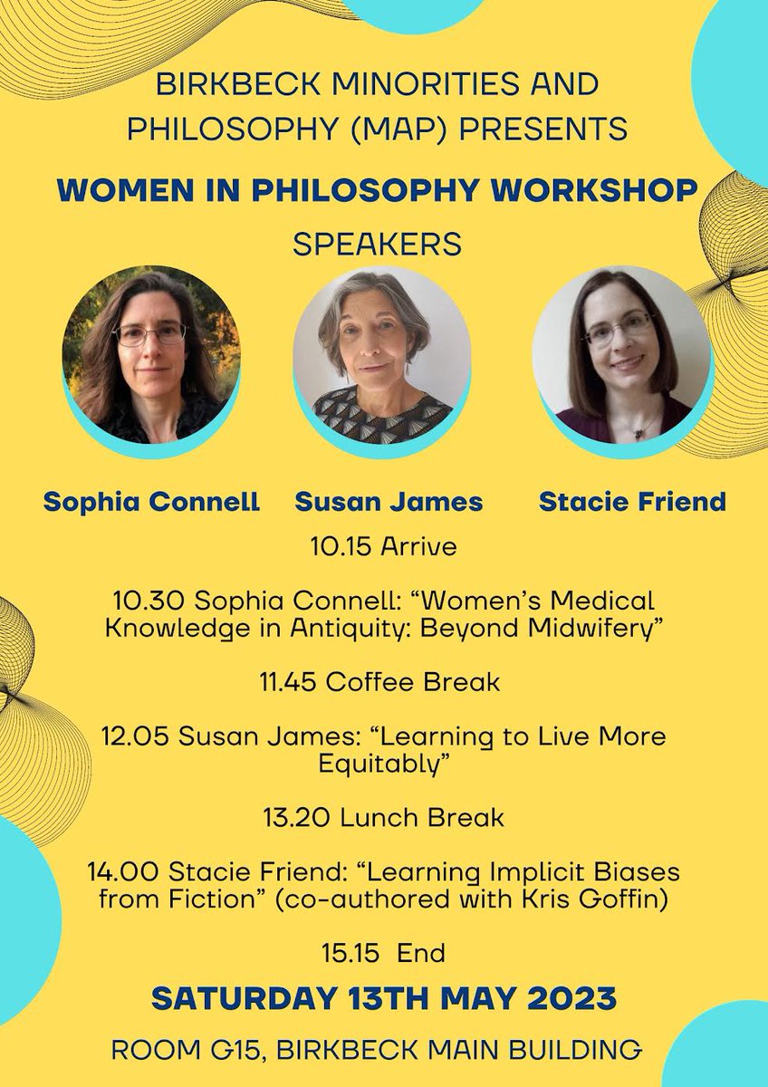 On 13 May 2023, join Birkbeck Minorities and Philosophy (MAP) <a href="/BBKPhilosophy/">Birkbeck Philosophy</a> for the Birkbeck Women in Philosophy Workshop. Register here: bbk.ac.uk/booking/event/…