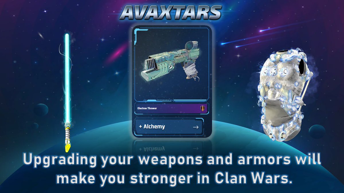 Avaxtars_Game's tweet photo. ⚔Your chosen Gen2 NFTs will be fighting in Clan Wars.
🚀Clan Wars is being built!
✅If you don't have a clan yet, create one or join the others!
ℹ️Details of item upgrading on Medium.
➡️https://t.co/YYWX4Fvqe0
#AVXT #Gamefi #PlayAndEarn #NFT #AVAX #Avalanche #PlaytoEarn https://t.co/B6DzWYp6f7