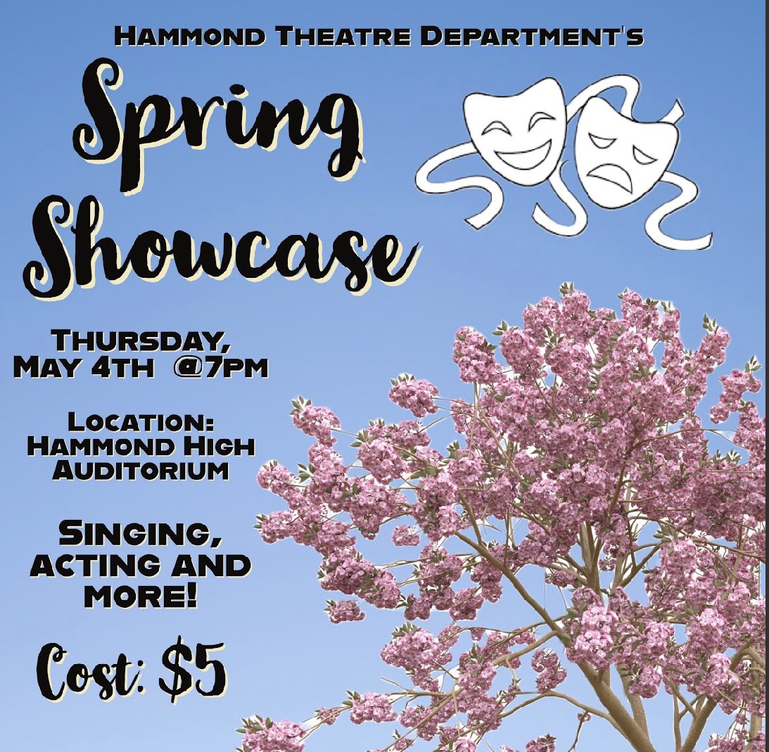 HaHSTheatre's tweet photo. Theatre Company, Musical Theatre and ITS are proud to present the Spring Showcase this Thursday at 7pm! We hope you can join us as we celebrate the talents of these @hcpss_hahs upper level Theatre students 🎭🌟 https://t.co/Xxv5Io8XWW