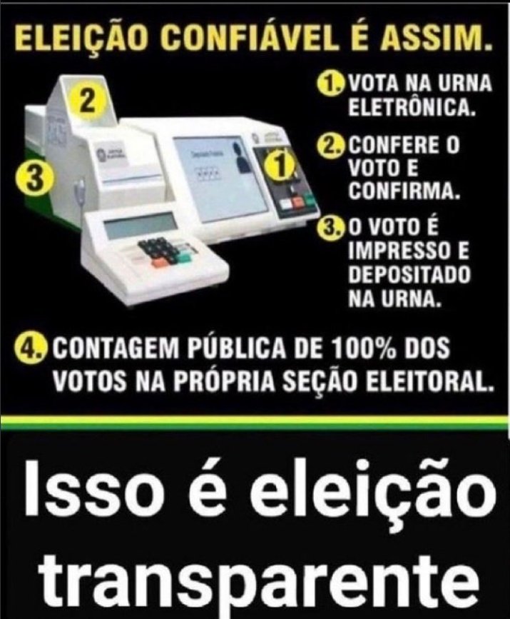 DecineiaVieira's tweet photo. @Amaro_Coronel Paraguai saiu na frente com o VOTO IMPRESSO!
Eleições transparentes é o que queremos!
#VotoImpressoAuditavel2024 https://t.co/hbxeVY4Wpl