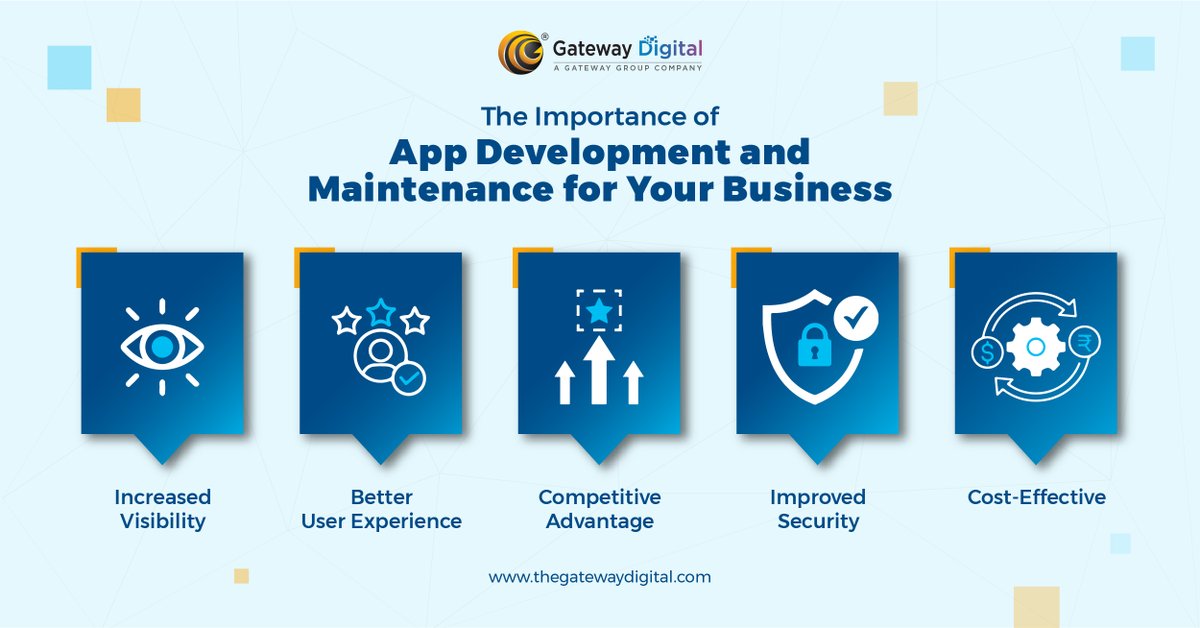 GTWDigitalFI's tweet image. Don&apos;t let your app fall behind the competition. At Gateway Digital we specialize in app development and maintenance services that cater to your unique business needs.

#gatewaygroup #gatewaydigital #appdevelopment #appmaintenance #mobileapps #digitaltransformation #businessgrowth