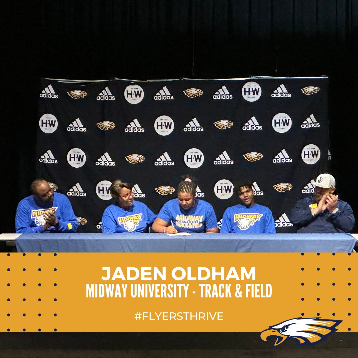 Congratulations to Jaden Oldham on committing to Midway University as part of the Track & Field team! #FlyersThrive #FlyerPride #WeAllThrive @OneTeamFCS