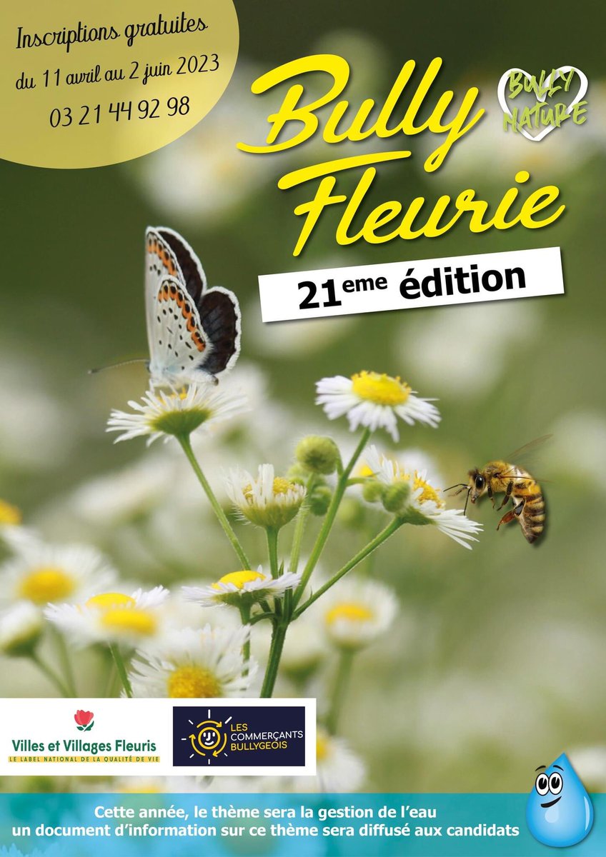 ville_les's tweet photo. [Bully Fleurie] 🌼🌻🏵️🌸🌺🌹

La 21ème édition du concours Bully Fleurie arrive !
𝐈𝐧𝐬𝐜𝐫𝐢𝐩𝐭𝐢𝐨𝐧𝐬 𝐣𝐮𝐬𝐪𝐮’𝐚𝐮 𝟐 𝐣𝐮𝐢𝐧. 
Informations et renseignements auprès des Services Techniques: 
📞 03 21 44 92 98 https://t.co/FzhNVFI5Kw
