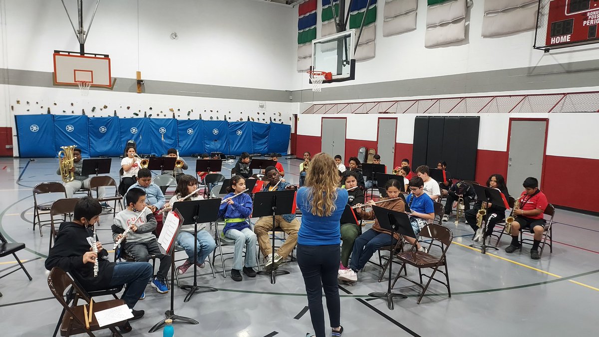 Ms. Torchia  and the 4th and 5th Grade band students are getting ready for their concert on Thursday! They've worked so hard this year and have made amazing progress on their instruments!
