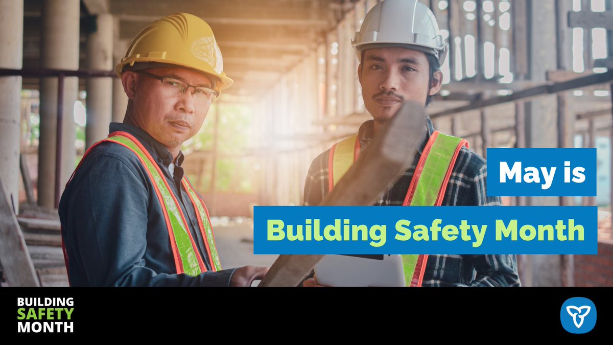 ONmunicipal's tweet image. During the rest of May, in partnership with @OBOA_Office, we’ll be highlighting ways we’re already keeping Ontario’s buildings safe and functional for all Ontarians, as well as improvements we’re making. #BuildingSafetyMonth #BuildingCodeMatters