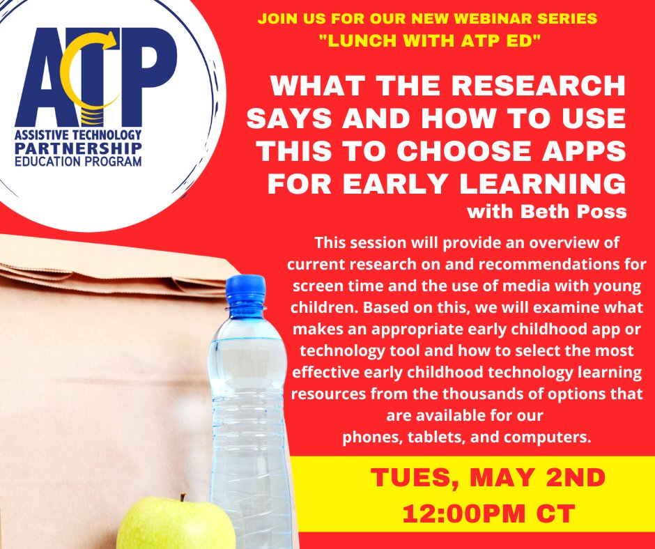 This session will provide an overview of current research on and recommendations for screen time and the use of media with young children. Tues, May 2 12:00CT. Register here: conta.cc/3LHiWl8 #nebedchat #spedchat #atchat