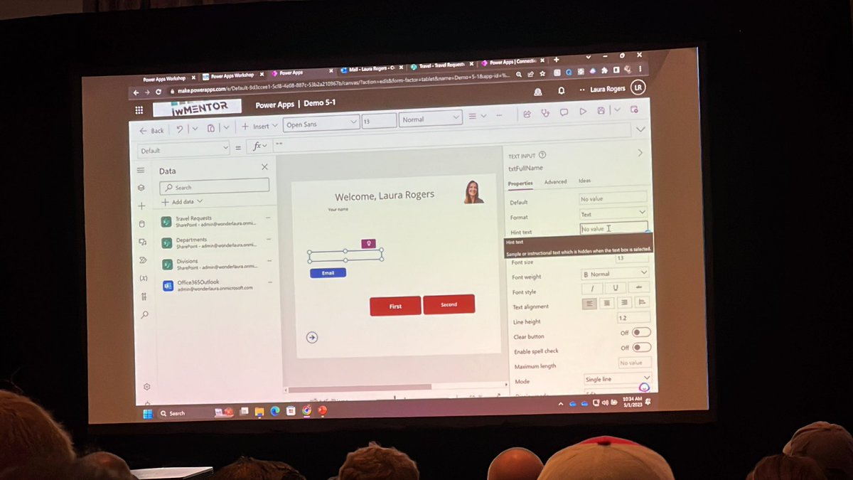 mkashman's tweet photo. Full room at #M365Conf w/@WonderLaura/@IWMentor leading great depth training: “@MSPowerApps Fundamentals - Extending @SharePoint into Low-Code Apps and Forms.” #CollabApps https://t.co/hzhngVgEen