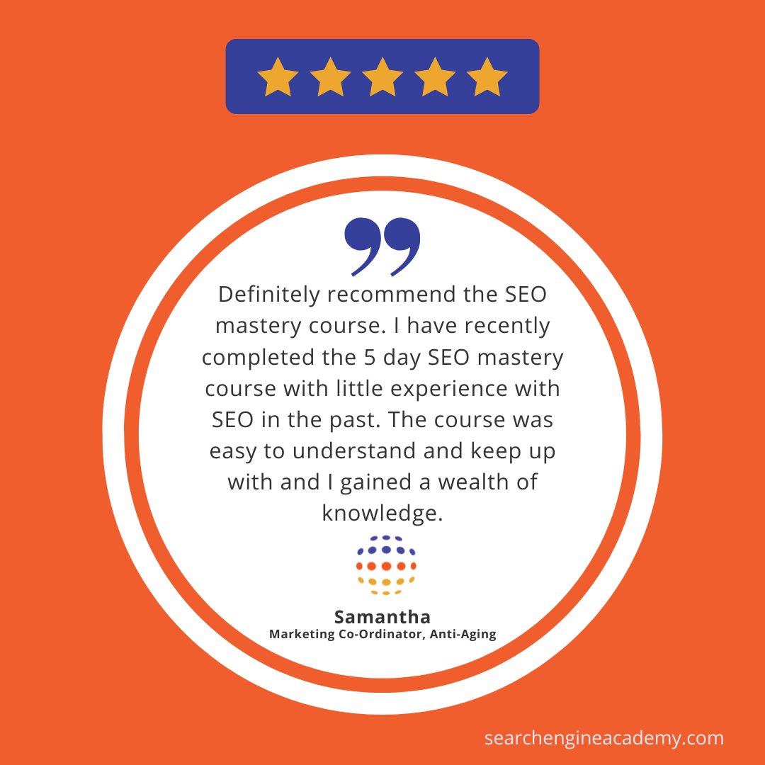 TheSEOAcademy's tweet photo. We're dedicated to helping businesses and individuals achieve their SEO goals! 🚀 Check out what they have to say about our SEO training courses! https://t.co/Z8zmVhjMZk #SEO #SEOTraining #Testimonials https://t.co/4XwRk8Q8W8