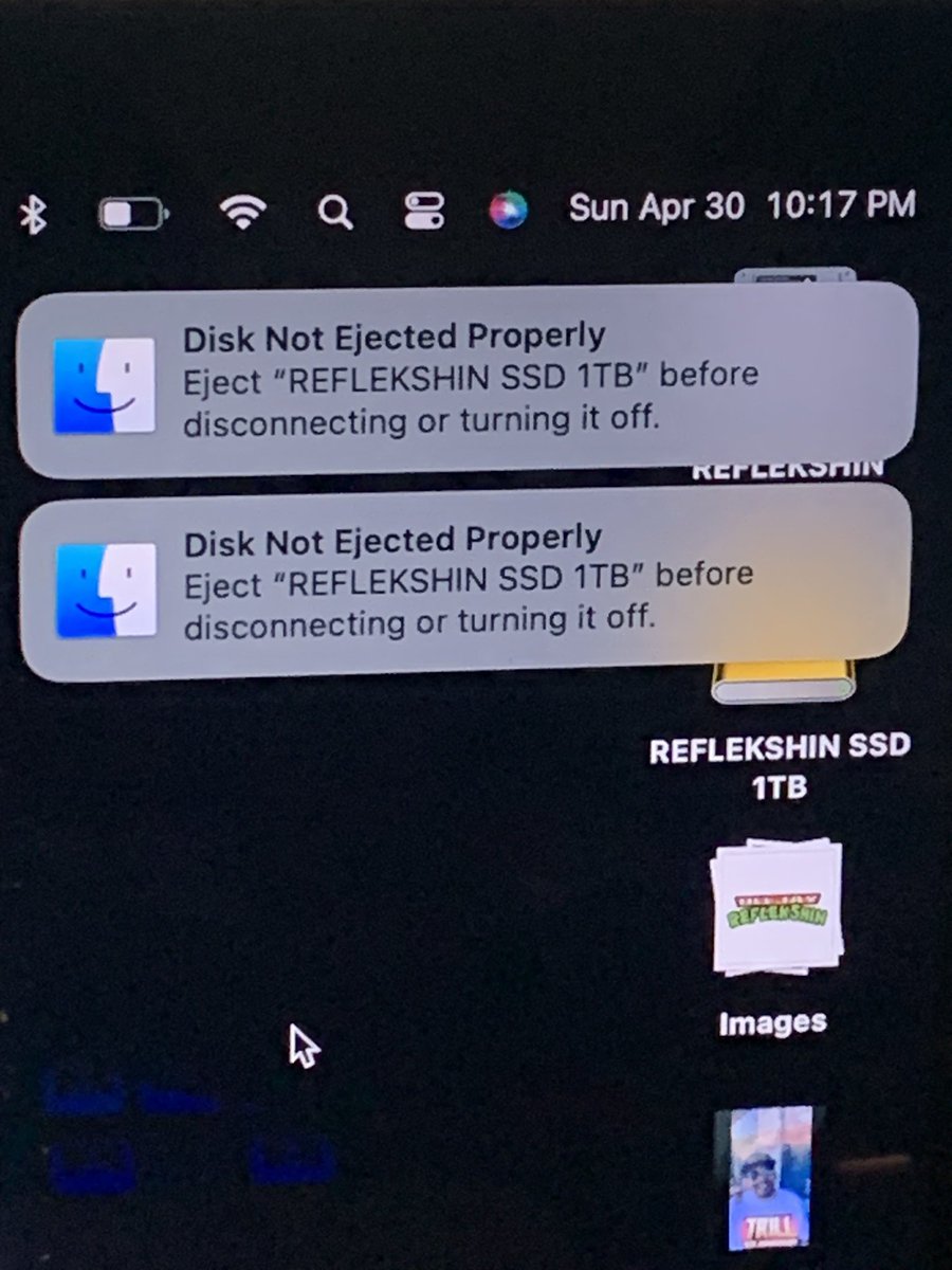 reflekshin's tweet photo. @Apple these random hard drives ejecting are annoying especially with a 2020 M1 MBP. Ugh! Fix this already. https://t.co/HPXFBaEWFW