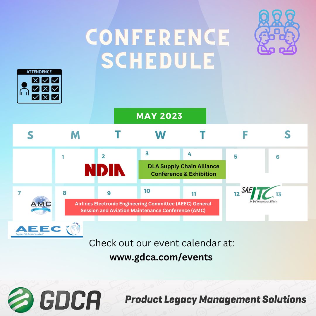 GDCAinc's tweet image. Happy #NewMonth! We are ready to spring into action with 2 conferences this month! This Wed. we will be attending DLA Supply Chain Alliance in Richmond &amp;amp; May 8th attending + sponsoring  AEEC/AMC in Denver! 

Will you be there? We would love to meet you! ☕️✨
 #tech #embeddedboard