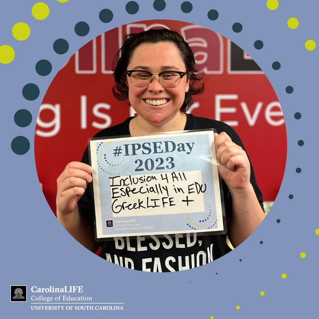 UofSC_LIFE's tweet photo. Inclusive postsecondary education (IPSE) is college that includes people with intellectual disability. We asked students and staff why IPSE is important to them! 

 #IPSEday2023 #IPSE #CarolinaLIFE #USC #college https://t.co/vZx0wAZFJ1