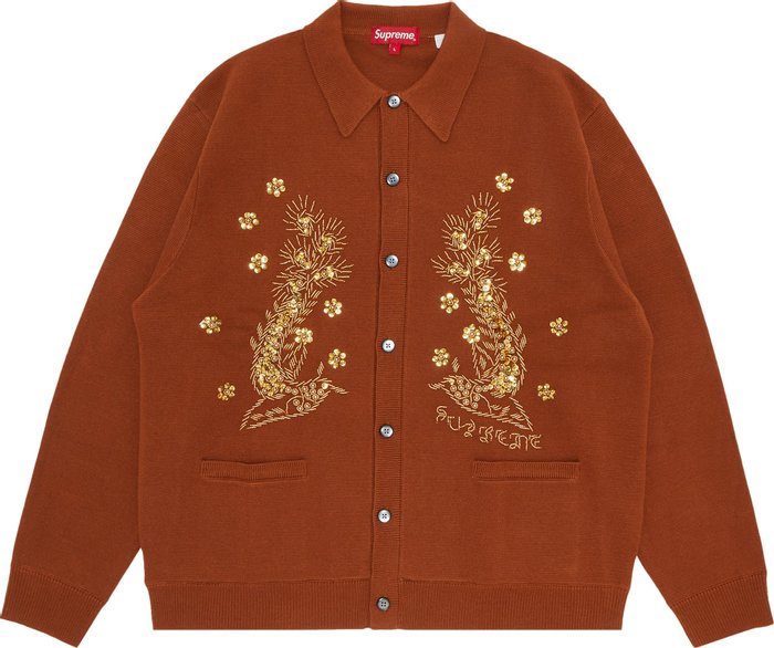 SUGA wore “Supreme Beaded Applique Cardigan” #SUGA #AgustD #슈가