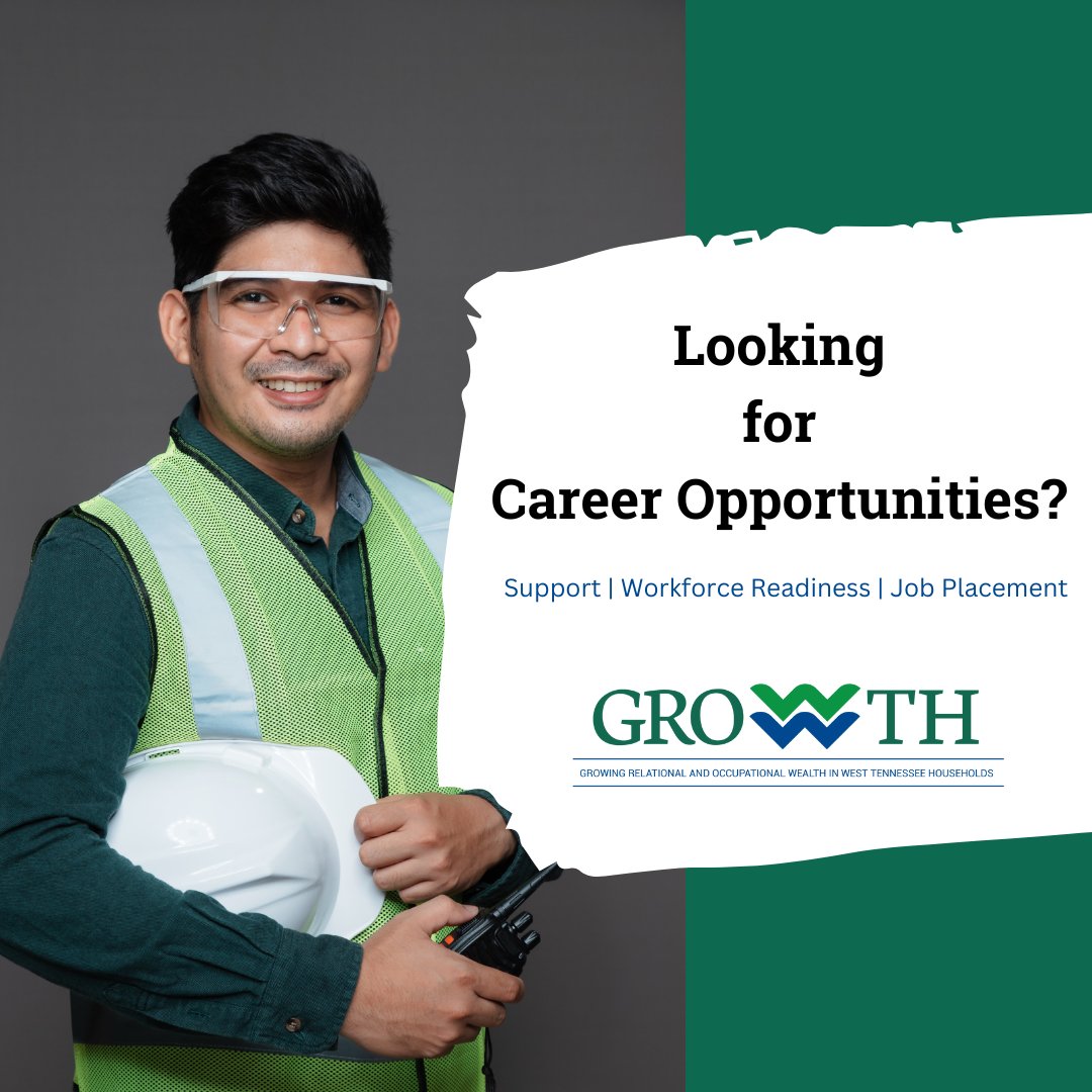 Eligible W. TN parents get access to: 

- Free job training 
- Career assessment
- Resume building
- Family support
- Milestone payments
- High-quality job placement
memphis.edu/growwth/contact

#jobs #memphisjobs #jobplacement #career #westtennessee #jobseekers #hiring #careergoals