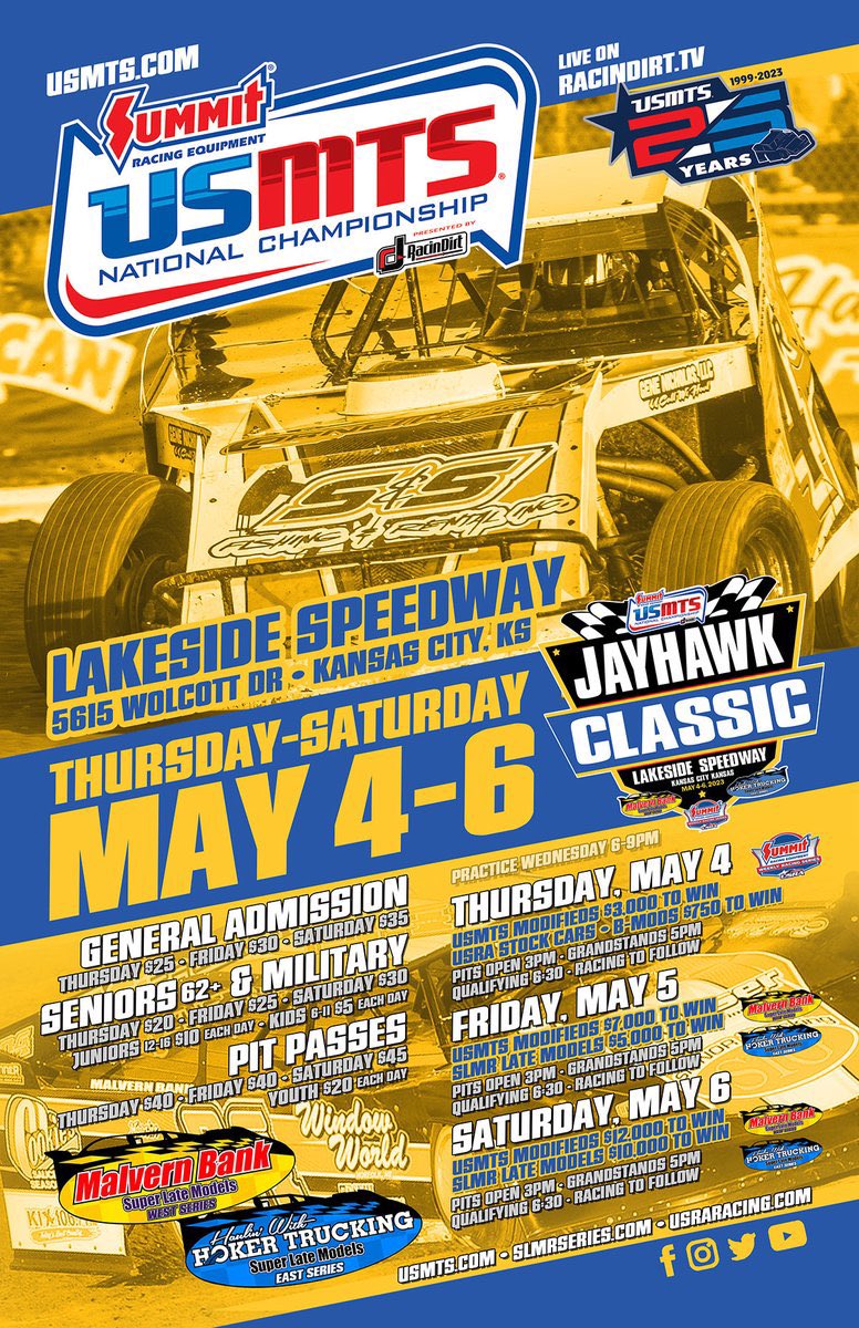 This weekend! <a href="/USMTS/">USMTS</a> <a href="/Lakeside_Spdwy/">Lakeside_Speedway</a>. <a href="/NASCAR/">NASCAR</a> just down the road <a href="/kansasspeedway/">Kansas Speedway</a> too!! 👊