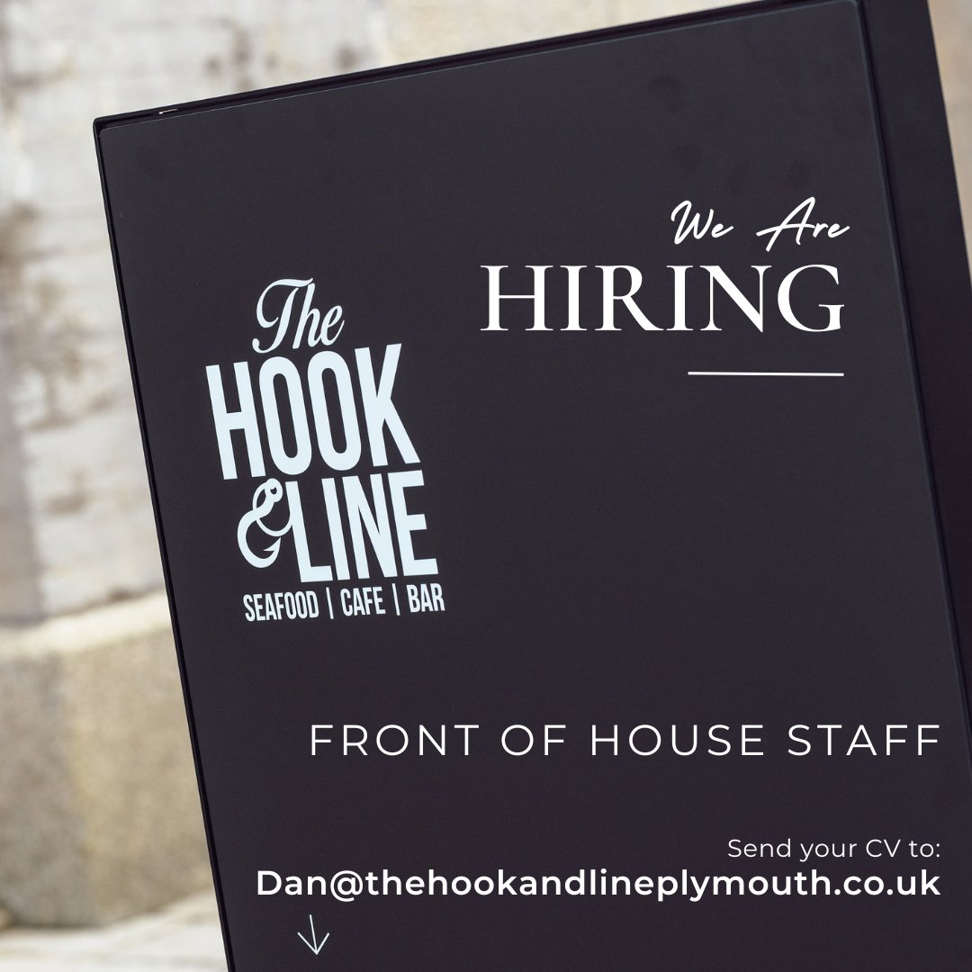 📢Fancy a new adventure?

We're looking for front of house staff to join our awesome team at The Hook &amp; Line. 

Want to join our team? Email your CV to Dan@thehookandlineplymouth.co.uk to apply! 

#jobs #hiringnow #thehookandlineplymouth #visitplymouth #rwy