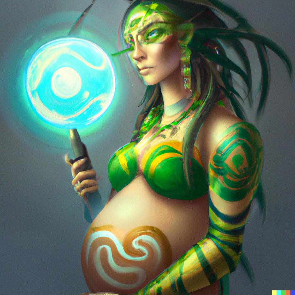 The pregnant warrior, don't tread on her.

A beautiful design with Dalle. 
#parenting #Liberty #mother