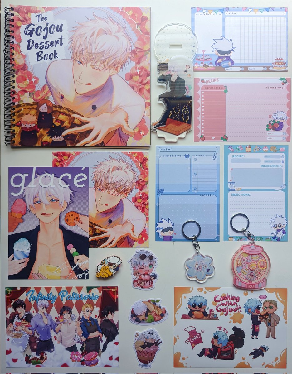 My contributor copy of <a href="/GojouDessert/">The Gojou Dessert Book @ COMPLETE</a> arrived and everything is beautiful 😍 as expected from <a href="/mishmashzines/">Mishmash Zines @ Free Digital Zines</a> !!! 💙 Leftovers for most items are still available!~