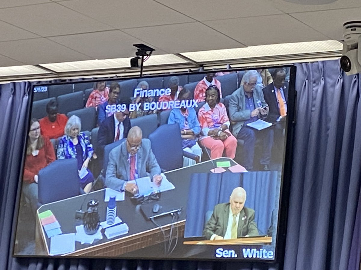AARPLouisiana's tweet photo. SB 39 is being heard right now
in the Senate Finance Committee.  The bill will provide essential home or community services that help with bathing, dressing, etc.
#lalege #lagov @LiveAtHomeLA https://t.co/NW69awdSRq