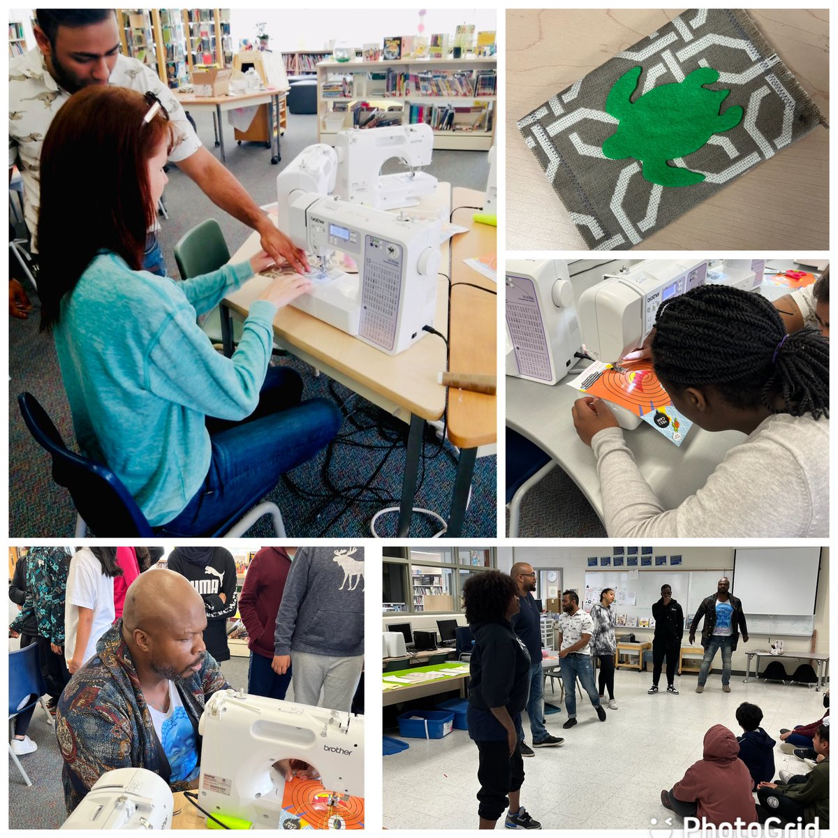 JennCampbell27's tweet photo. Talk about culturally sustaining practises and anti-ableist education at work!  Thanks so much to @OriginalRoland and the Sewing Studio team for this experience…breaking stereotypes and learning new skills at the same time!  #studentengagement @PeelSchools #sewing https://t.co/bomPtDXmQV