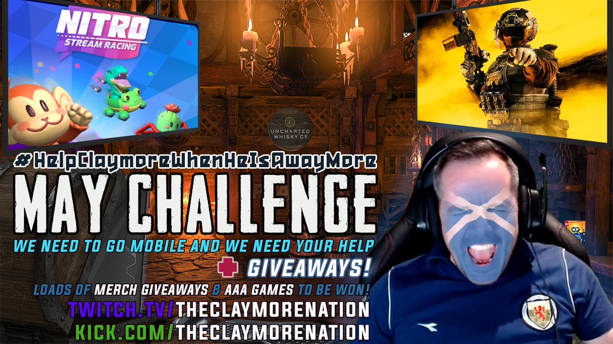 TheClaymoreNTTV's tweet photo. ✅LIVE on Twitch tonight! 
✅DROPS enabled for @StreamRaiders 

New month, New giveaways &amp; New goals!
Join us for the very best of entertainment!

Check out our new partner skins on Nitro Stream Racing + Games with viewers! @StreamNationTTV #streamnation

https://t.co/JADJ4OrD5X https://t.co/FdoFvv6bMj