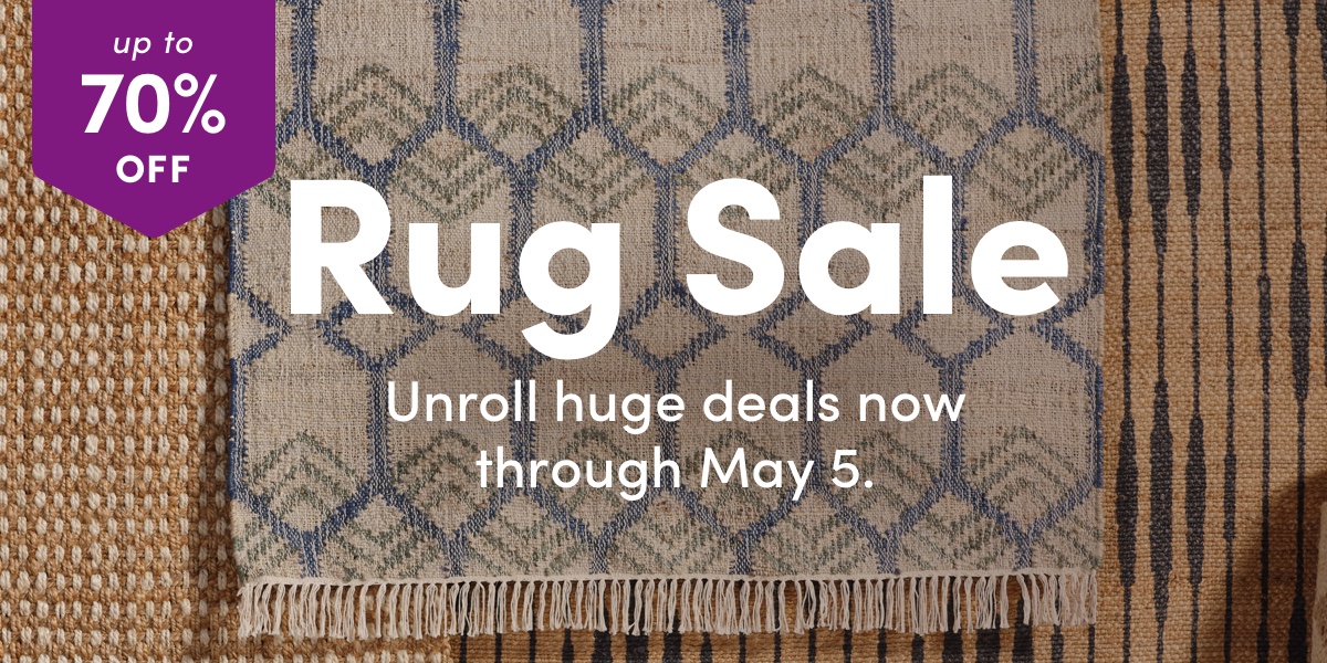 *Big* savings (and fast shipping) on rugs that can stand up to spills, sun, and so much more.