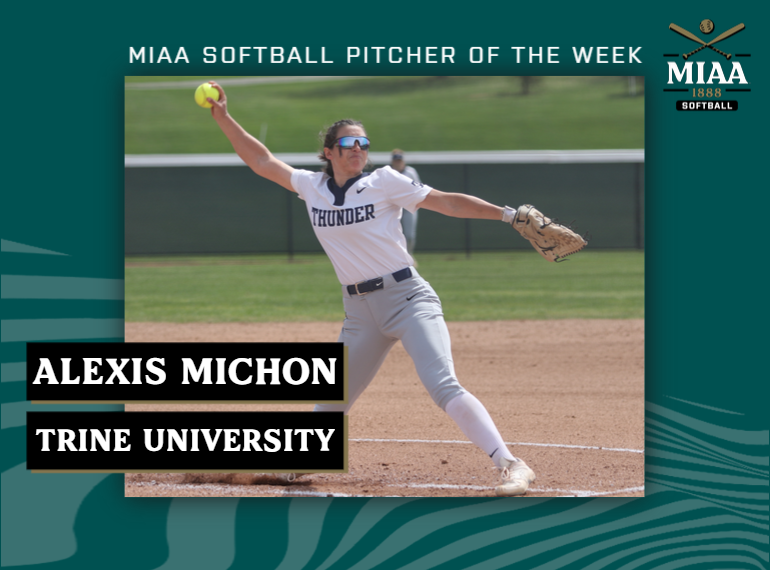 MIAA1888's tweet photo. #D3MIAA Softball Athletes of the Week | May 1, 2023 🥎

Pitcher:
Alexis Michon, @TrineAthletics
https://t.co/a4MnPyR9dl

Position Player:
Debbie Hill, @TrineAthletics
https://t.co/poLsIGHtDx

#MIAAsball https://t.co/bLMz3iQBe6