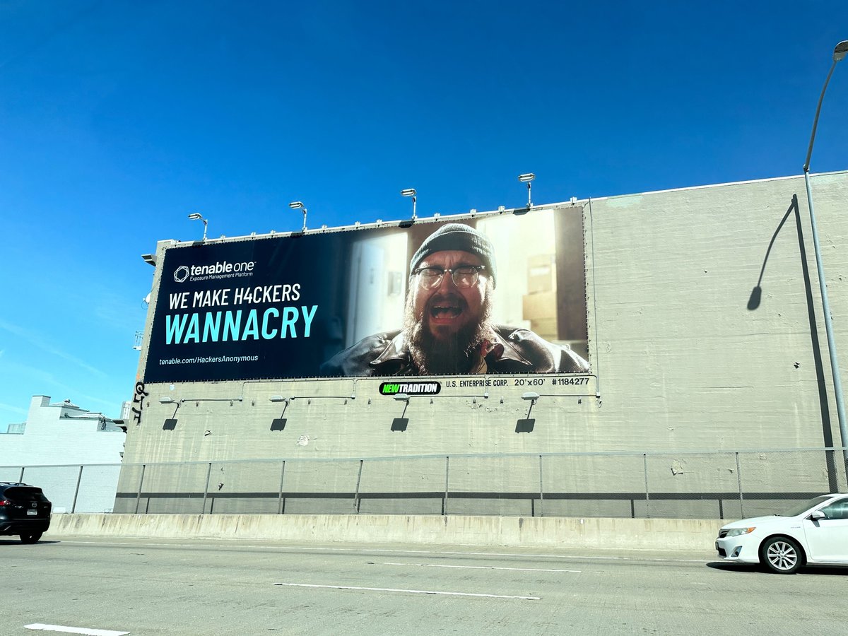 TenableSecurity's tweet photo. ICYMI: If you were cruising down the highway in #SanFrancisco last week, you may have seen our #HackersAnonymous billboard for #RSAC. #exposuremanagement https://t.co/BiKLyTrYsi