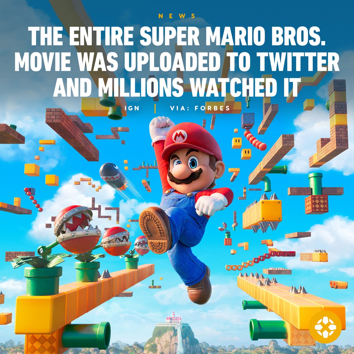 The entire Super Mario Bros. Movie is popping up on  and Twitter