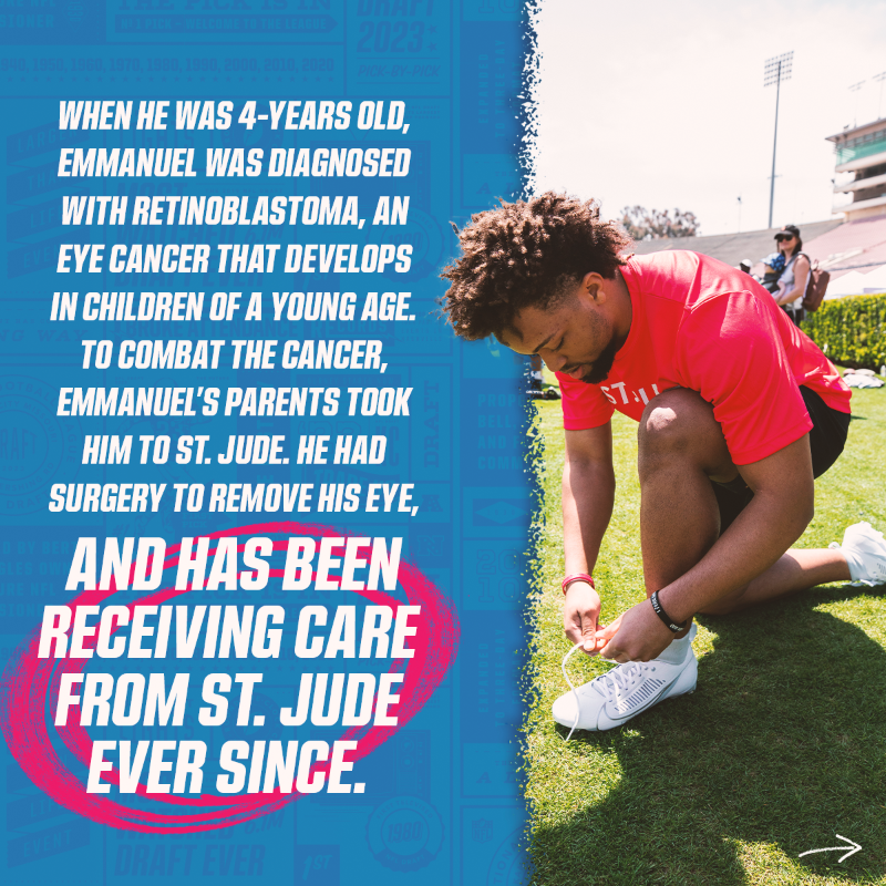 nflnetwork's tweet photo. The impact @stjude has made on children's lives is truly amazing 💙

Keep up the good work, Emmanuel 😤 @richeisen | #RunRichRun