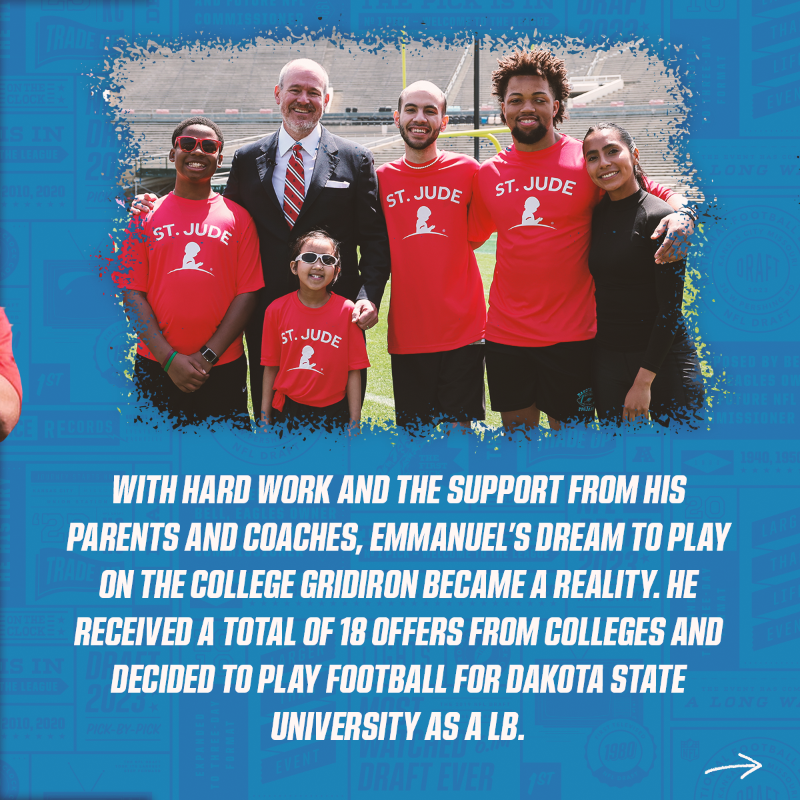 nflnetwork's tweet photo. The impact @stjude has made on children's lives is truly amazing 💙

Keep up the good work, Emmanuel 😤 @richeisen | #RunRichRun