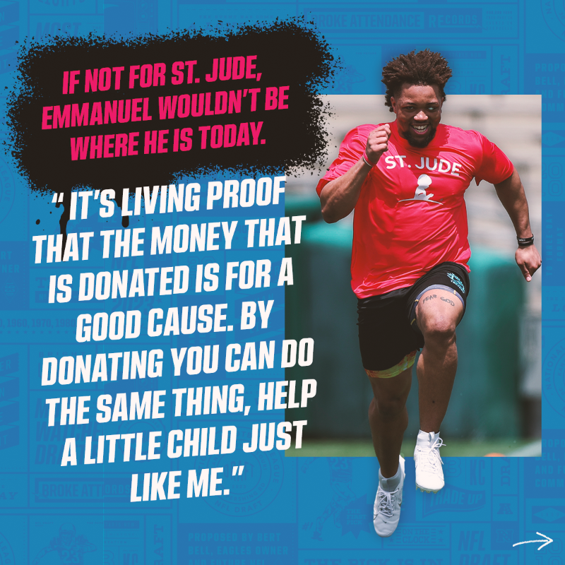 nflnetwork's tweet photo. The impact @stjude has made on children's lives is truly amazing 💙

Keep up the good work, Emmanuel 😤 @richeisen | #RunRichRun