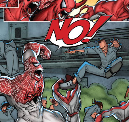 90spiderbros's tweet photo. you know what may be weirdly yet genuinely satisfying for me is that spidercide literally orchestrated this beatdown and yet does a complete 180 and decides to protect ben from all of them in the end LOL

overprotective #CloneBros? LOVE TO SEE IT. https://t.co/g2rRmGue72