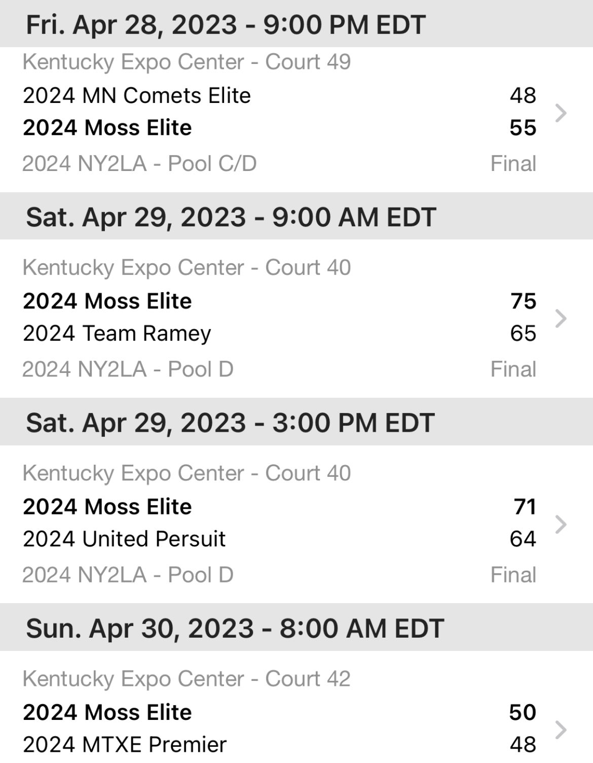 NY2LA Moss Elite 2024 (mosselite2024) / Twitter