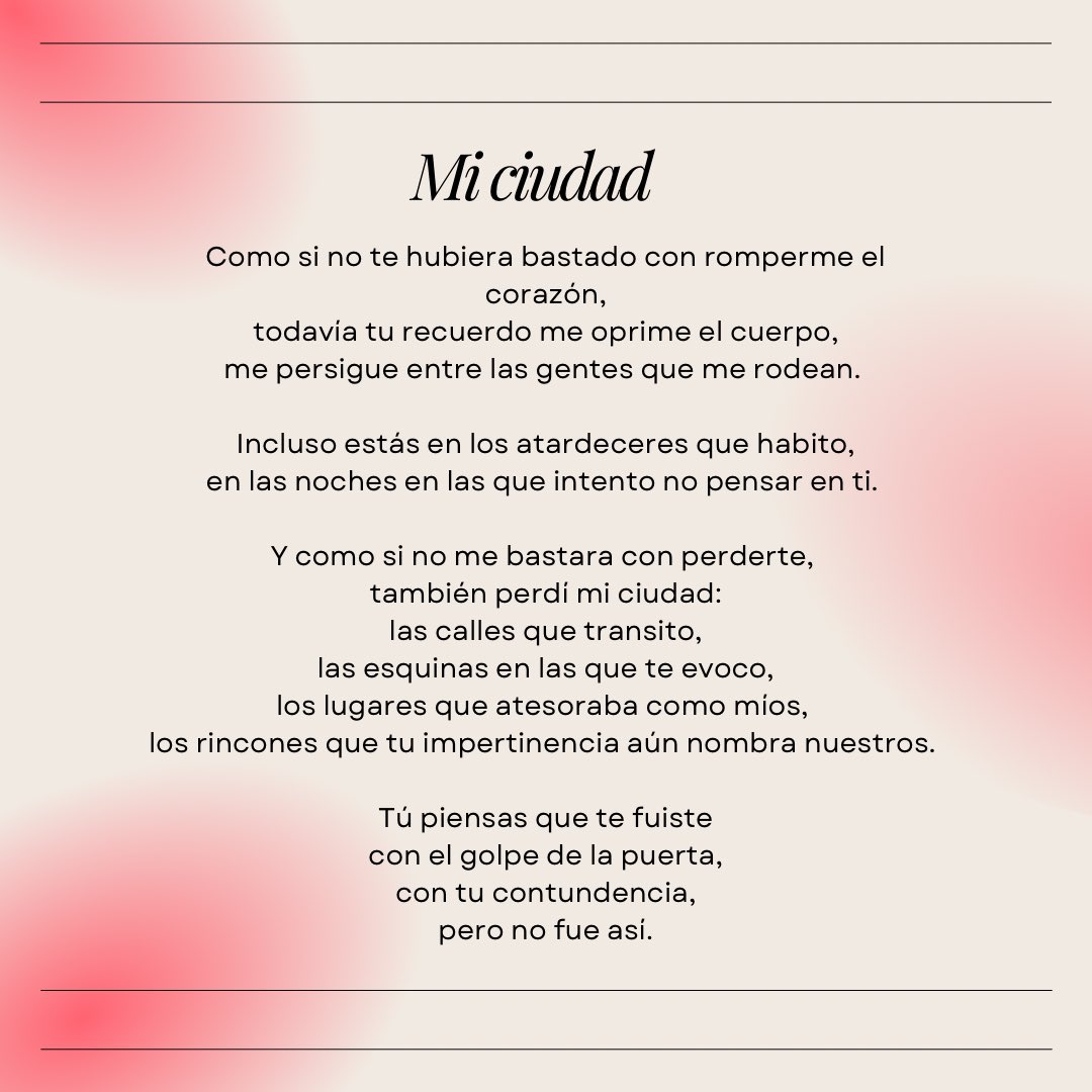 Les presentamos un poema de la talentosa Yatzhiri Sánchez (<a href="/Yatquiereunpony/">Yat</a>), traductora, escritora, profesora y tesista. ¿Ya la leíste? 💓