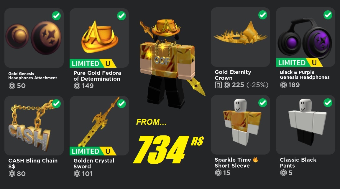 Another swag combo that won't break the bank featuring fedora by <a href="/Zelinity/">Zelinity</a>  &amp; a cool set of headphones by <a href="/EmpyrorART/">Empyror</a> that changes colors with cheap 50 R$ attachments 🔥

From 734 R$ excluding headless/neckless

#RoboxUGC #UGC #robloxcommission #robloxart